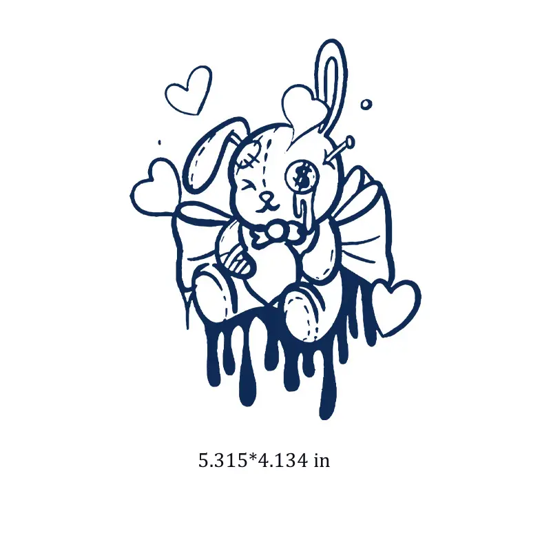 gothic cute bunny tattoo sticker