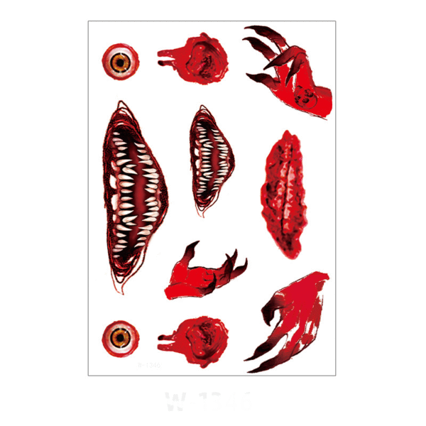 waterproof simulated scar horror half arm tattoo