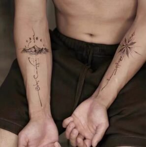 no right or wrong, only results; herbal tattoo sticker, juice waterproof, lasting, male forearm, english letters.