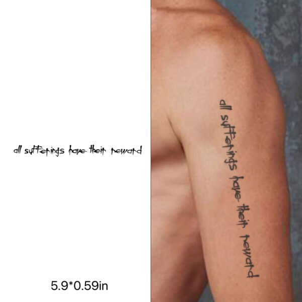 all suffering has a reward | herbal tattoo sticker for women, dark and realistic, long lasting, waterproof and non reflective