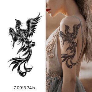 phoenix | herbal tattoo sticker for women, persistent and realistic, non fading, waterproof and non reflective phoenix