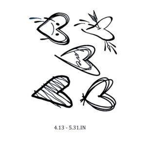 Whimsical Heart Sketches Transfer Tattoo
