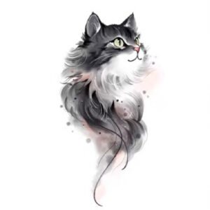 ink wash spirit cat