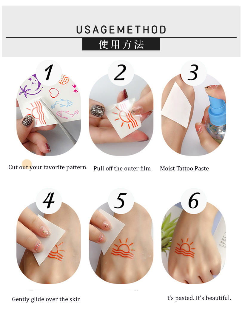 waterproof simulated scar horror half arm tattoo