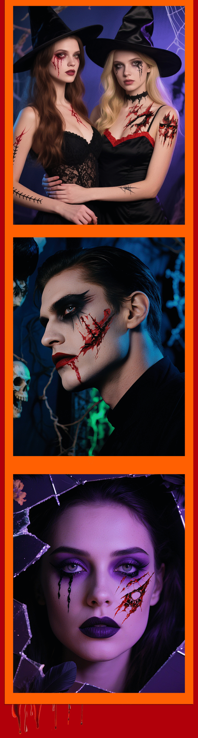 simulated scar sticker party facial wound makeup sticker