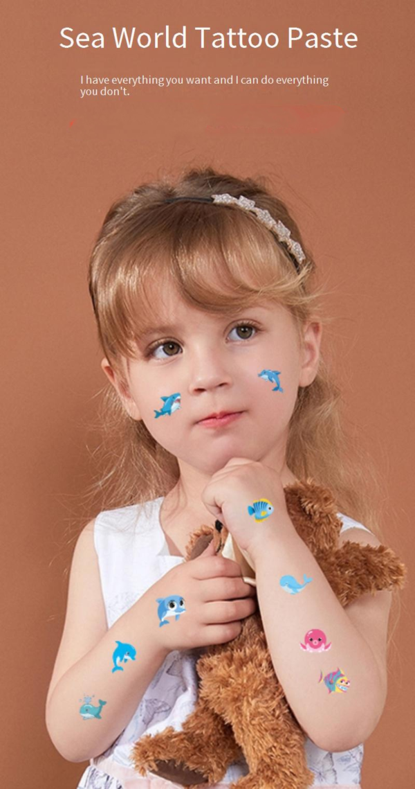 kids ocean world temporary tattoos