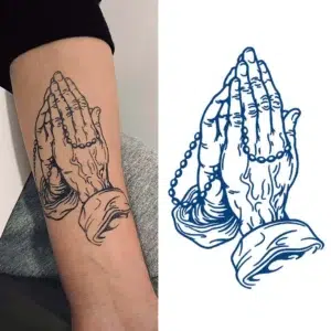 Praying Hands Semi-Permanent Tattoo