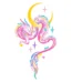 Cute Kids' Temporary Tattoos | Colorful Pink Dragon & Moon Waterproof Stickers