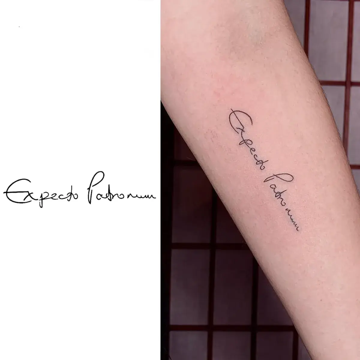 "Harry Potter Expecto Patronum Script Herbal Temporary Tattoo"