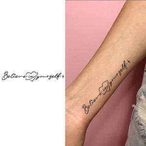 "Gentle 'Believe in Yourself' Heart Accent Temporary Tattoo"