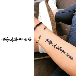 Body Painting | Take A Chance On Me Calligraphy Herbal Tattoo