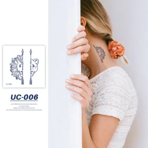 Lion Duet with Arrow Accent | Herbal Adult Tattoo Stickers