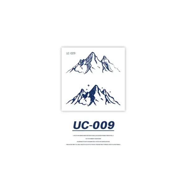Mountain & Star Minimal Tattoos Set | Herbal Body Tattoo Sticker Collection