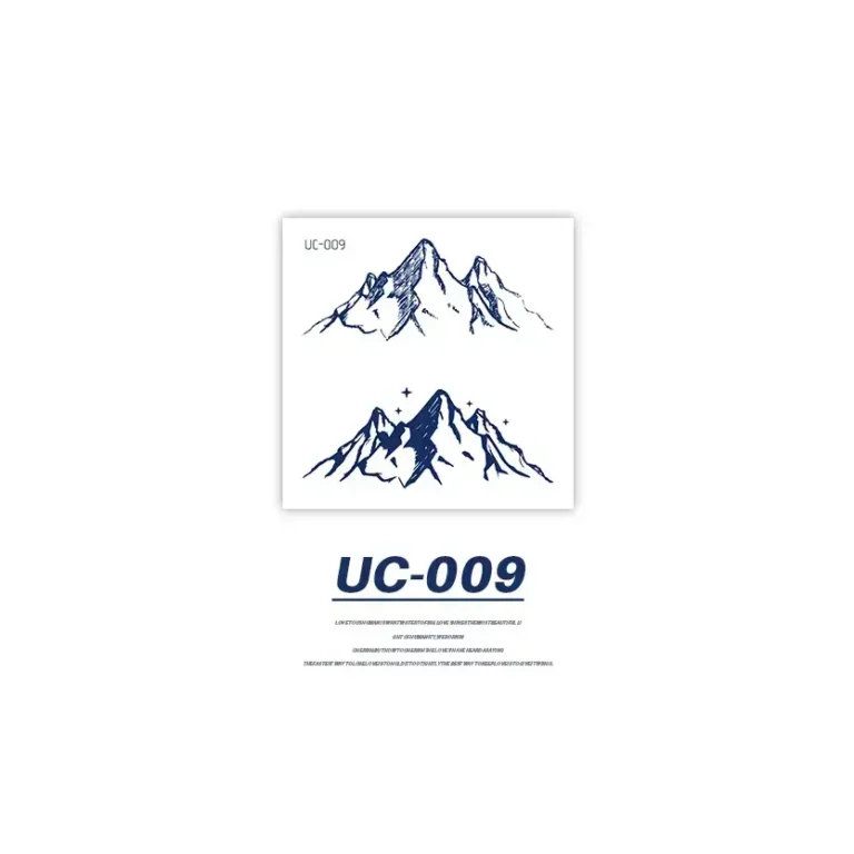 Mountain & Star Minimal Tattoos Set | Herbal Body Tattoo Sticker Collection