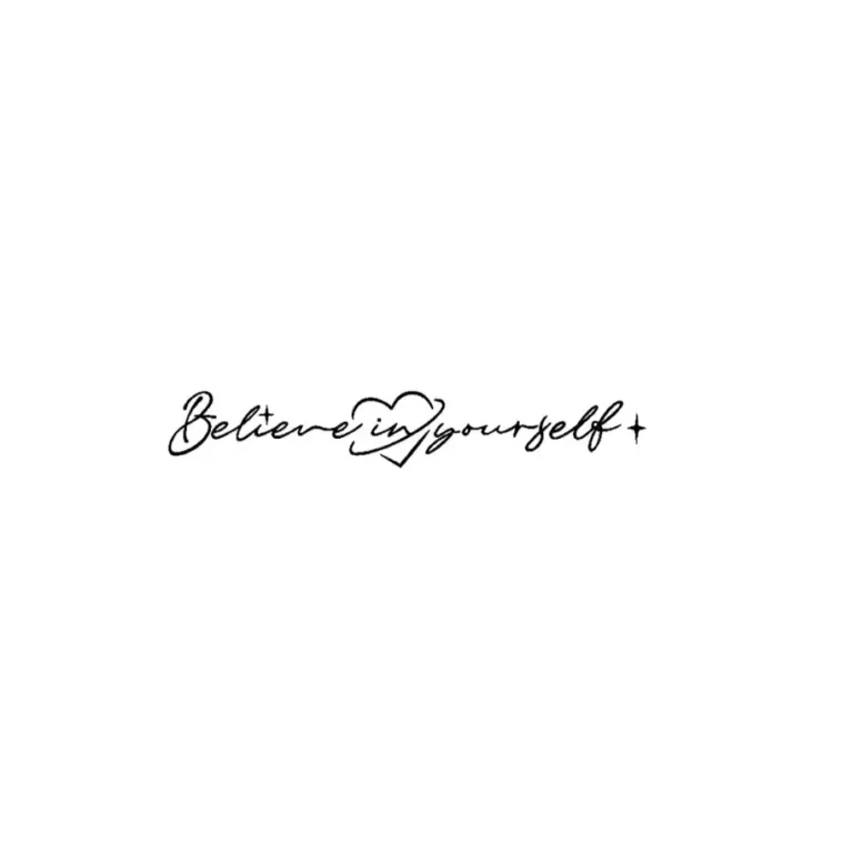 Bloom Body Art | Gentle 'Believe in Yourself' Heart Accent Temporary Tattoo