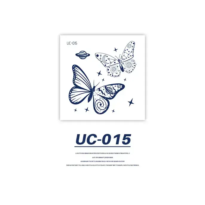 Cosmic Butterfly Duo | Cute Sticker Tattoos with Herbal Magic