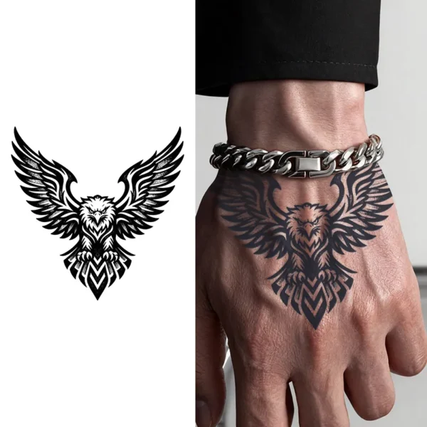 Long Lasting Temporary Tattoos | Majestic Eagle Totem Herbal Tattoo
