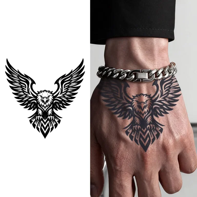 Long Lasting Temporary Tattoos | Majestic Eagle Totem Herbal Tattoo