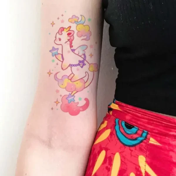 Kids' Temporary Tattoos | Cute Cloud & Star Winged Unicorn