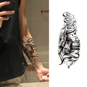 Smoky Ambigram Script Temporary Tattoo