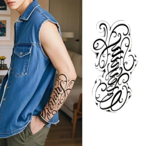 Chicano Style Filigree Lettering Tattoo Sticker