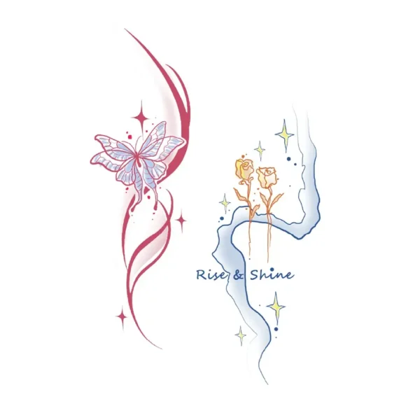 Rise & Shine Butterfly Finger Tattoo Sticker