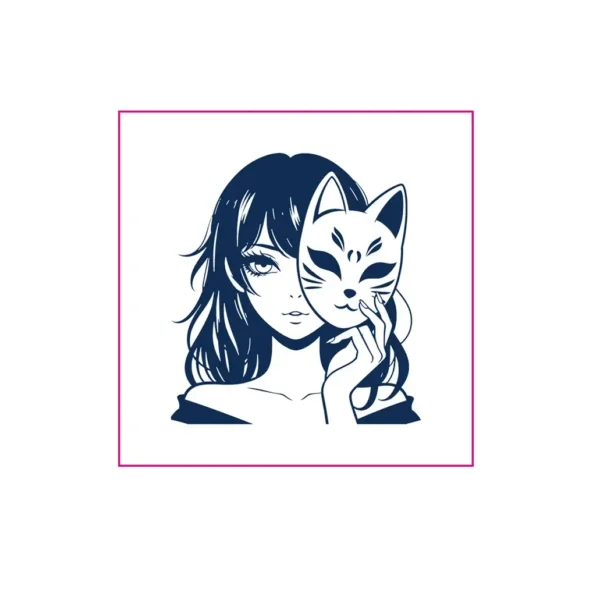 Kitsune Mask Temporary Tattoo