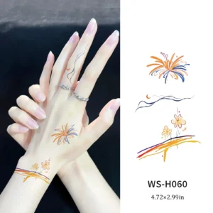 Firework & Floral Delight Finger Tattoo Sticker