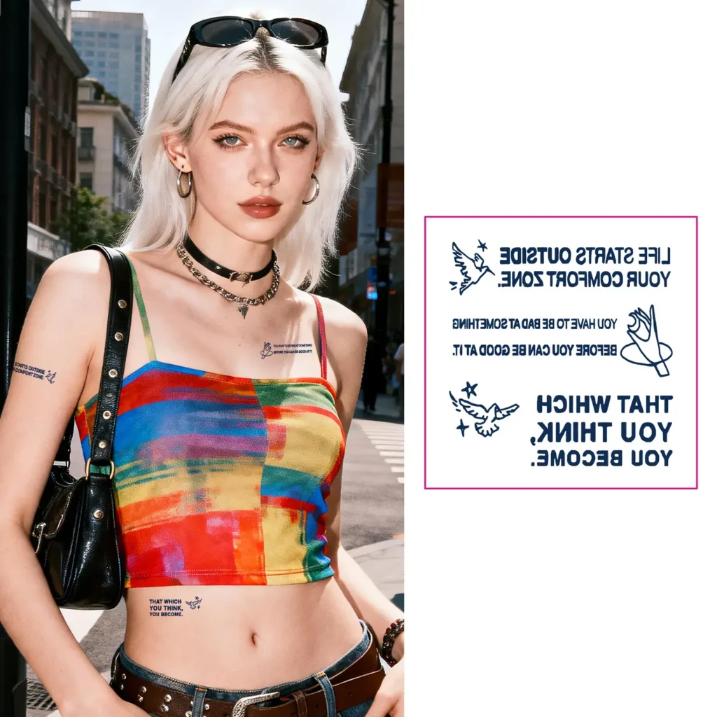 Wear a Bold Mantra with a Realistic Pretend Tattoo