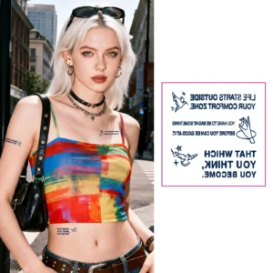 "Life Starts Outside Your Comfort Zone" Temporary Tattoo