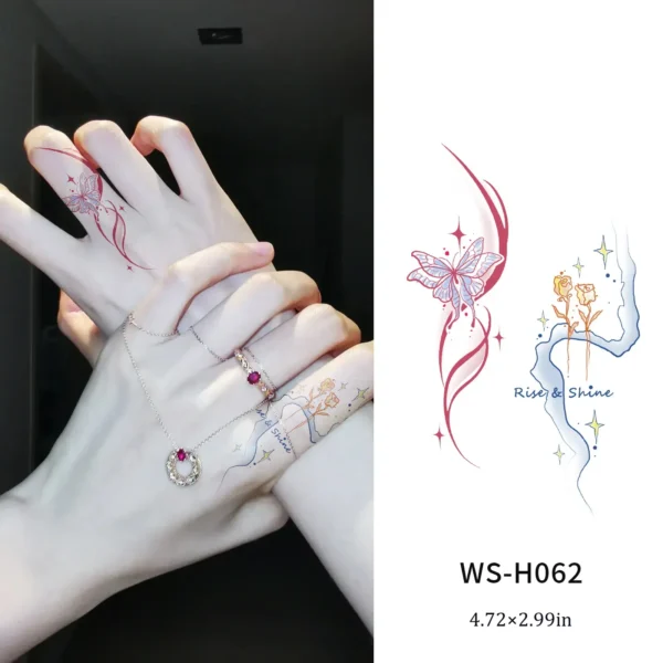 Rise & Shine Butterfly Finger Tattoo Sticker