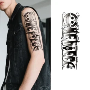One Piece Gothic Script Temporary Tattoo