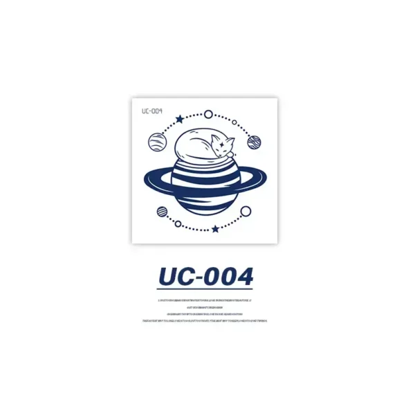 "Cosmic Cat Nap on Saturn" Herbal Temporary Tattoo
