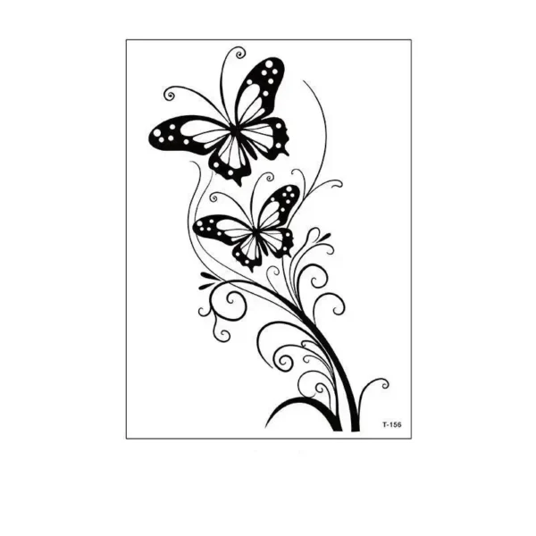 Butterfly & Swirl Vine Temporary Tattoo