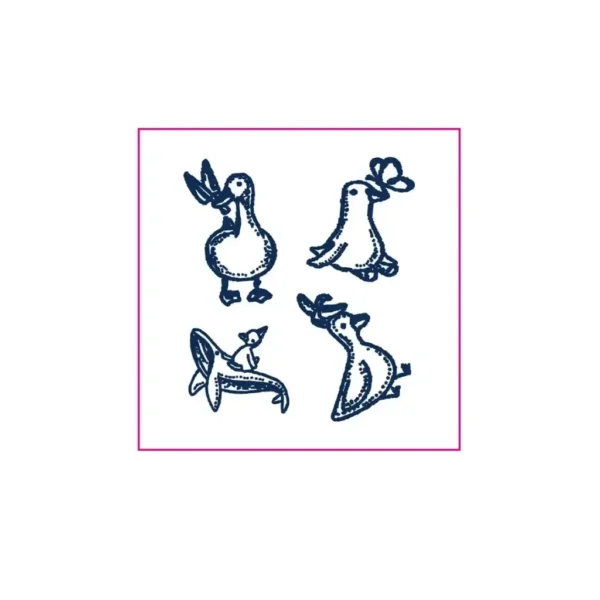 Cute Doodle Duck Temporary Tattoo Set