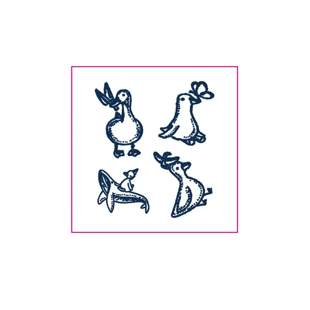 SKU_19_草本WS-G029.1 Cute Doodle Duck Temporary Tattoo Set - Image 1