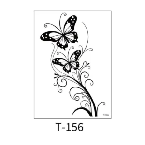 Butterfly & Swirl Vine Temporary Tattoo