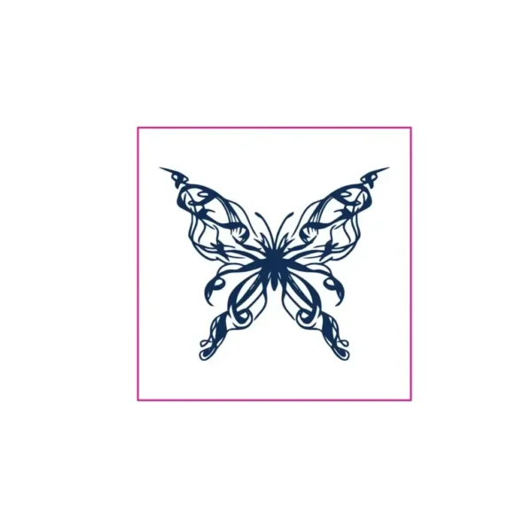 Gothic Line Art Butterfly Temporary Tattoo
