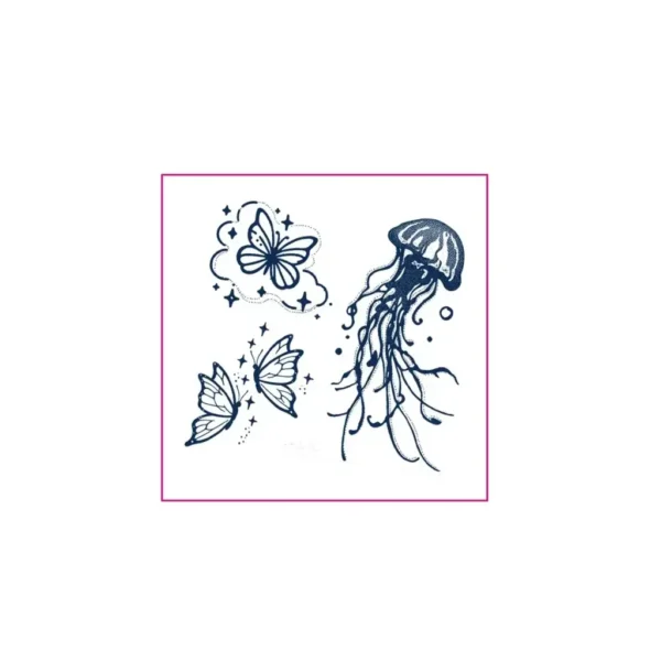 Jellyfish & Butterfly Herbal Temporary Tattoo Pack