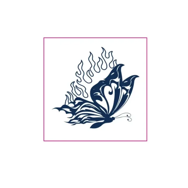 Flame Butterfly Herbal Temporary Tattoo