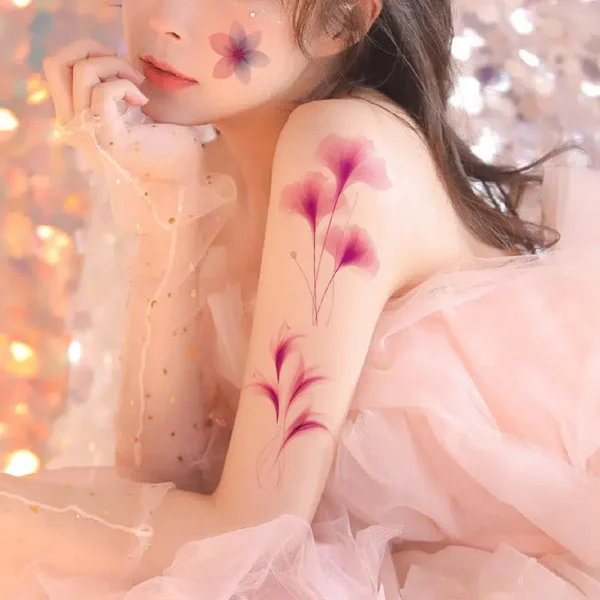 "Soft Ombre Petal Temporary Tattoo (Herbal Formula)"