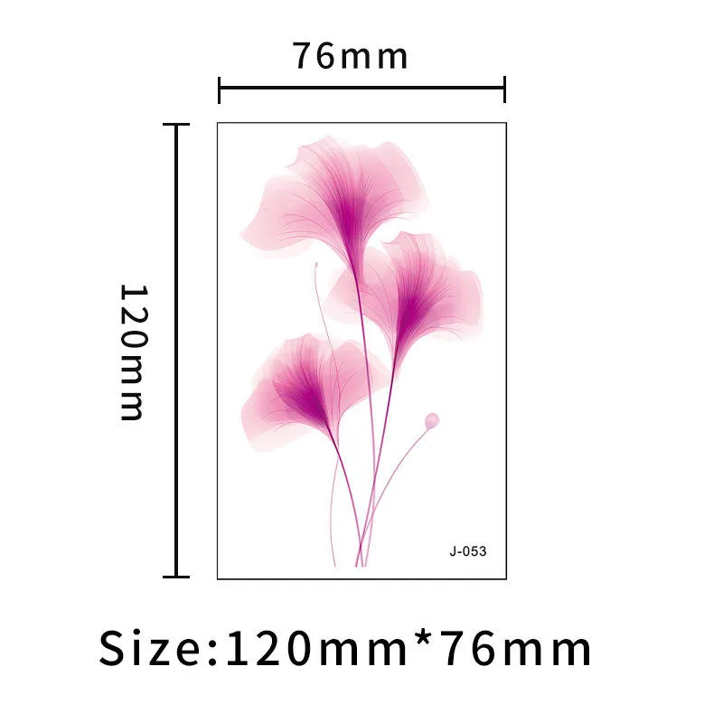 Soft Ombre Petal Temporary Tattoo | Watercolor Floral Tattoo Design