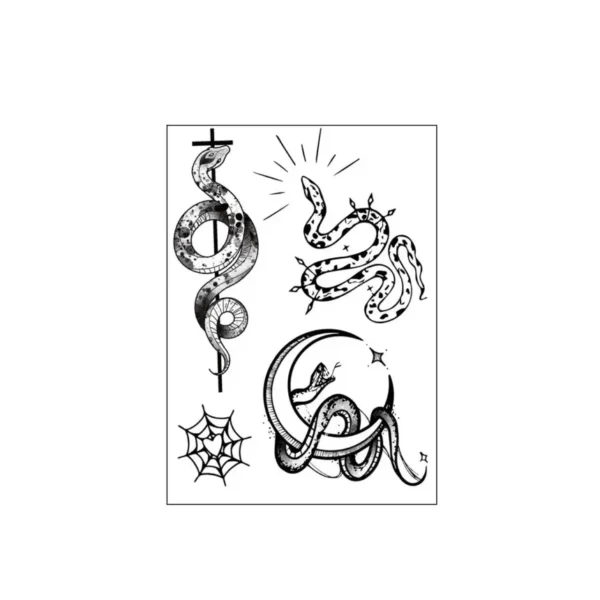 Personalised Temporary Tattoos | Serpent & Cross – Spiritual Symbolism, Lasts 3 Days