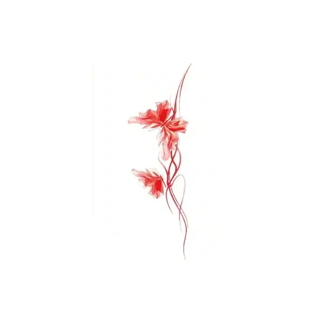 Embrace Elegance with This Red Floral Vine Waterproof Body Art