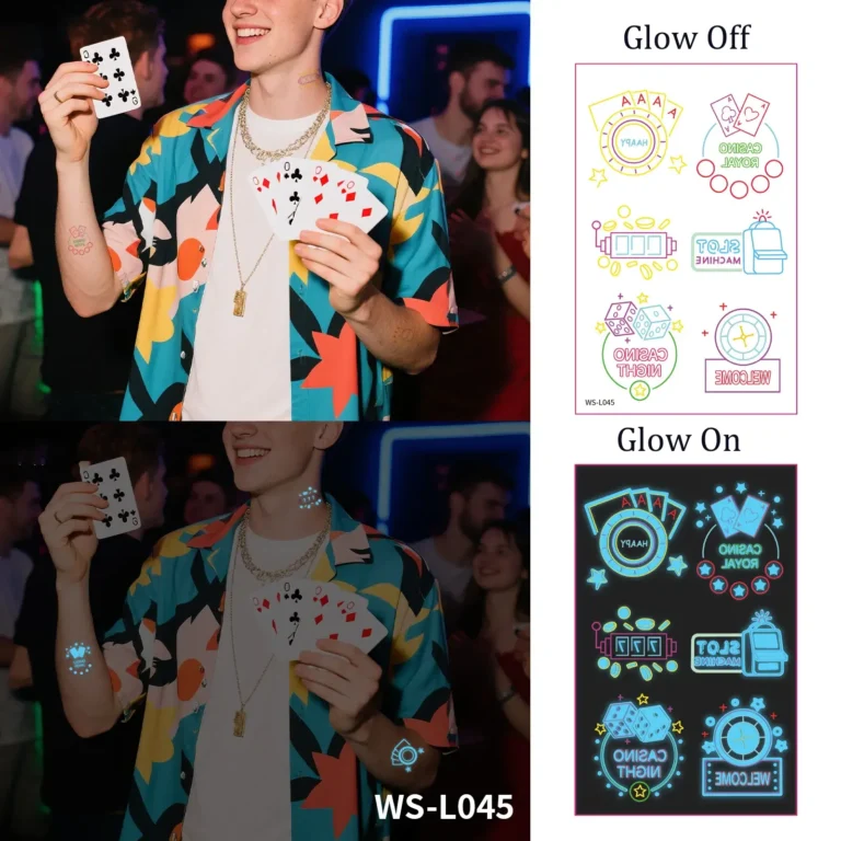 Place Your Bets with a Casino Glow Tattoo