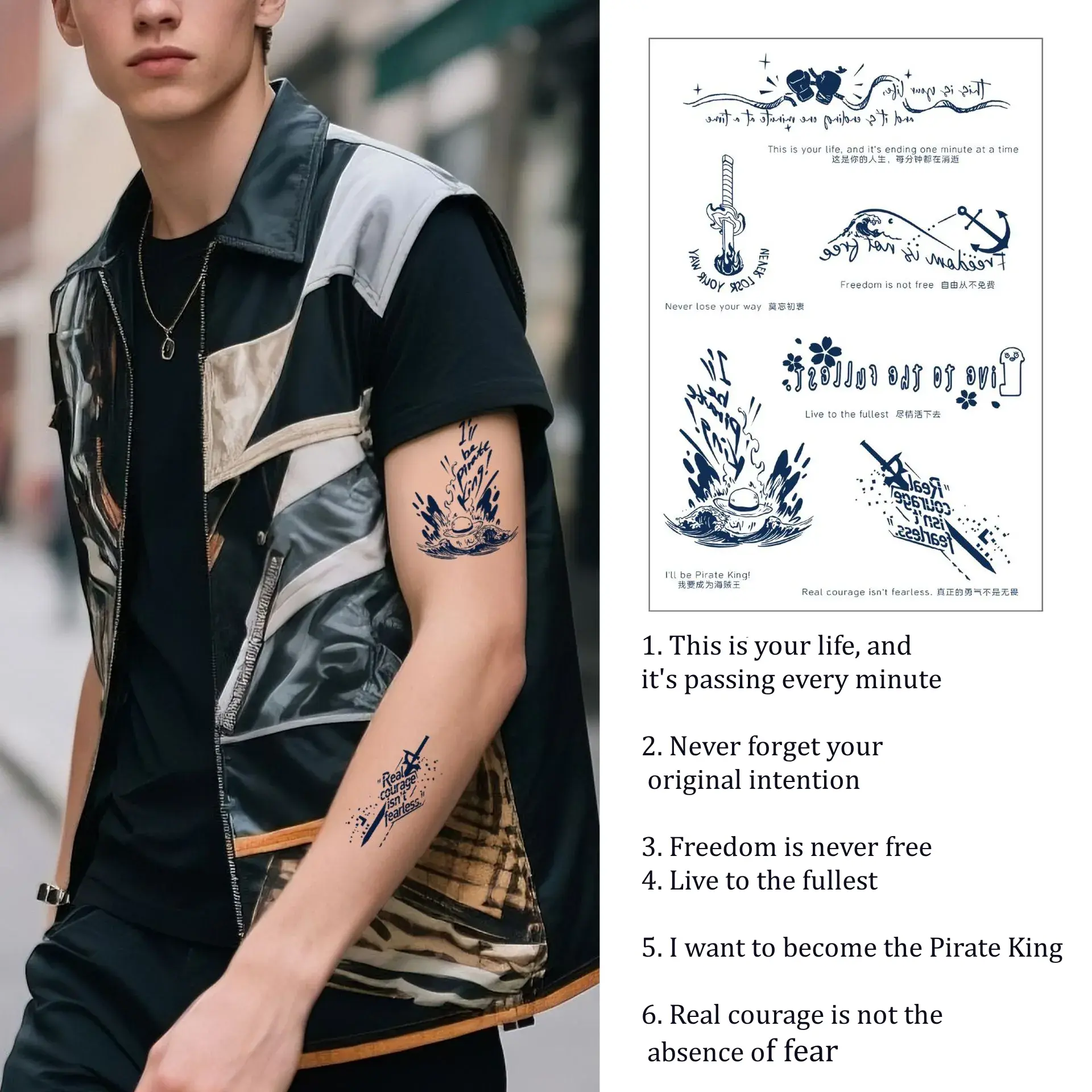 Live by the Code with a Bold 2 Week Tattoo