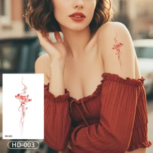 Find Your Center with Spiritual Red Lotus Waterproof Body Art