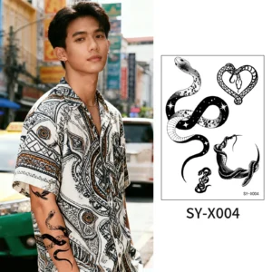 Personalised Temporary Tattoos | Celestial Serpent – Cosmic Snake Design, Lasts 3 Days