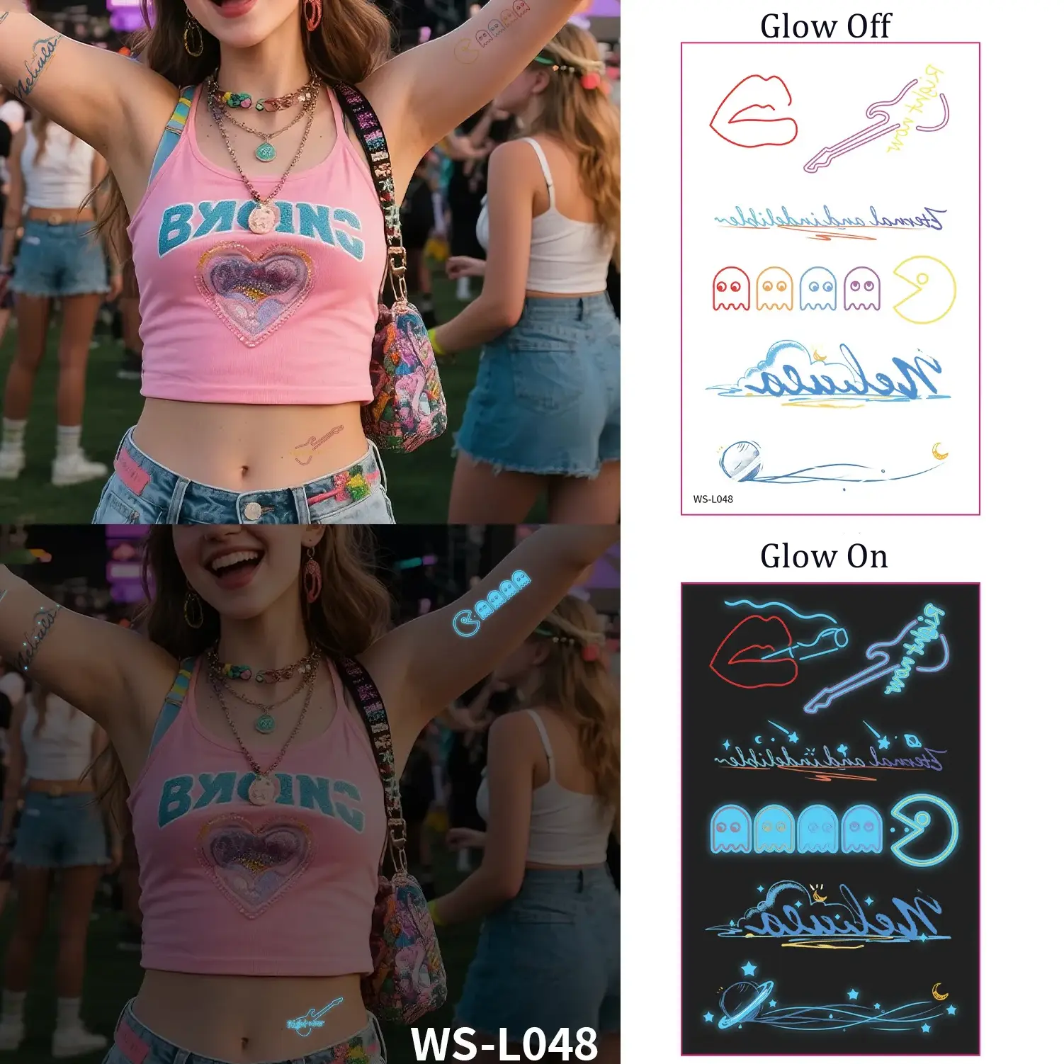 Press Start on a Retro Arcade Glow Tattoo