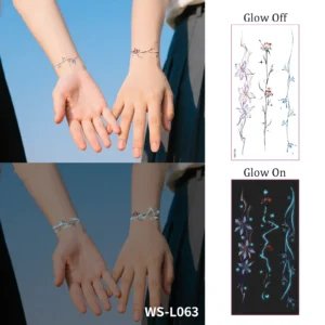 The Classic Glowing Vine and Branch Tattoo for Couples